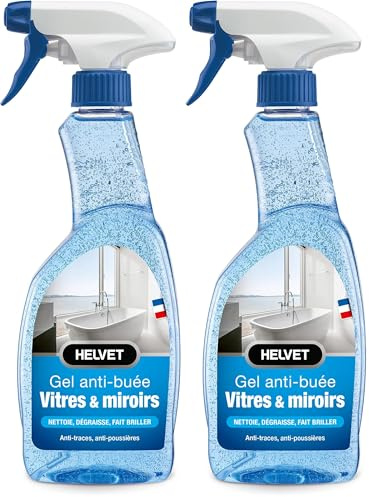 Produit Nettoyant Vitres et Miroirs Spécial Anti-Buée – 500 Ml – Spécial Anti Trace & Anti Poussière – Forte concentration pour un dégraissage sans tâche (Lot de 2)