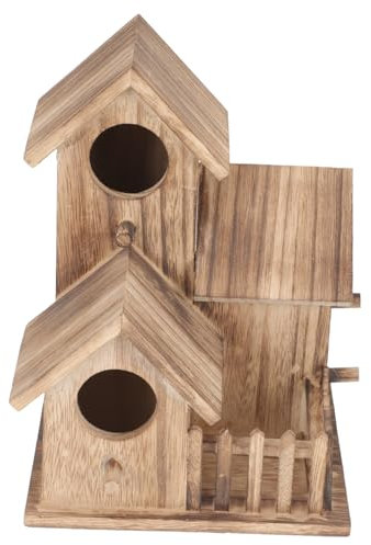 MERRYHAPY Vogelhaus Holz Papageienzuchtversteck Mehrraum Nistnest Für Sittiche Nymphensittiche Garten Balkon Zuchthaus