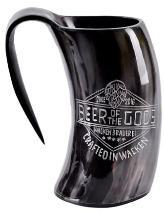 WACKEN BRAUEREI - Wikinger Bierkrug aus Horn mit Beer of The Gods Logo
