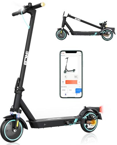 RCB R17 Electric Scooter, Max 25 km/h, 350W Motor, 8.5'' Solid Tires, APP Control, Max Load 120 kg, 3 Speed Modes Foldable Electric Scooter, Double Brake, Double Shock Absorbers