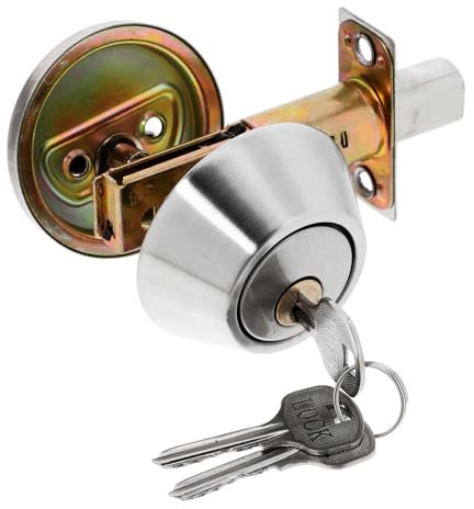 WATIIFUFU Hidden Locking Auxiliary Lock Deadbolt Door Lock Keyless Entry 35-50mm Double Cylinder Exterior Keyed