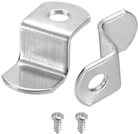 QUARKZMAN 20 Pièces 3/8 Clips de Toile Décalés, Clips de Cadre de Photo Miroir en Forme de Z pour Montage de Peinture sur Toile avec 1 Trou de Montage avec Vis, Argent