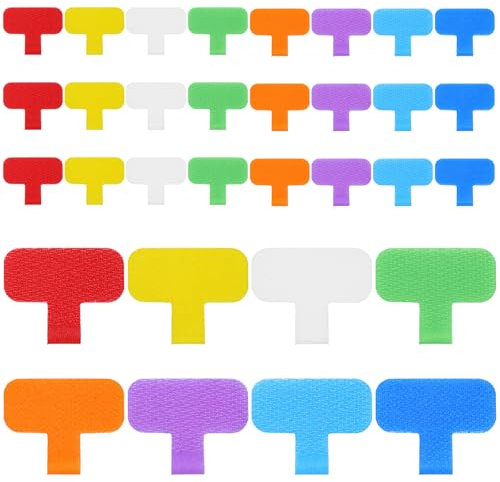 Ouligay 32 Stück Kabel Beschriftung Kabeletiketten Beschreibbare Kabelbeschriftung Clip Wiederverwendbar Kabeletiketten, Wasserdicht Kabelmarkierung Identifizieren von Kabeln Drähten 3,8 x 3cm