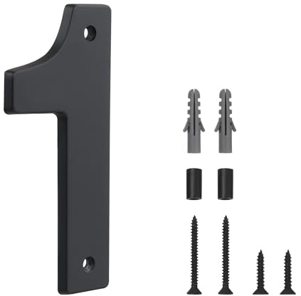 HASWARE Panneau Numéro de Maison Flottant pour la Maison - 5 Pouces Moderne, Nombreux, Installation DIY Facile pour Poteau et Rue (Noir, 1)