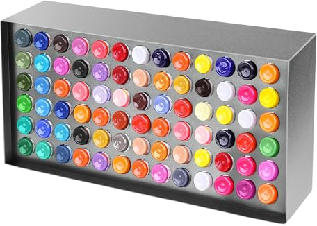 JDBDU Support mural pour capsules de tatouage - 78 trous - Support mural pour capsules de tatouage - Pigment - Présentoir - Organisateur de pigment - Accessoire de maquillage permanent