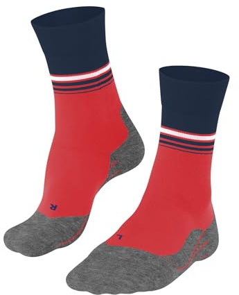 FALKE herr Löparstrumpor RU4 Endurance Cool M So funktionellt garn antiblåsning 1 par, Röd Neon Red 8584 Stripe, 44-45