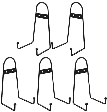 YiQinzcxg Packung Von 5 Großen Schwarzen Metallausstellungsständer Für Teller Und Kunstwerke Wandmontage Dekorative Scroll Rack Hanger