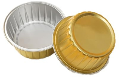 40 ciotole rotonde in stagnola, per friggitrice ad aria, in alluminio speciale, stampo per forno, budino, torta, pirottini per torte (stile B)