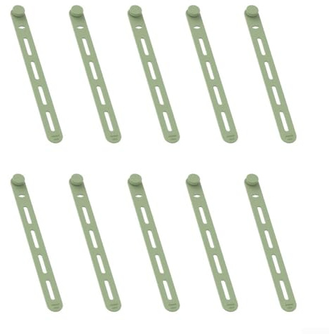 10 Reusable Silicone Cable Ties for Organizing Data Wires and Headphones, Strong Buckle Design (Green)