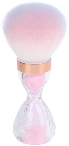 ZASCHMOY Soft Nail Art Dust Cleaner Brush with Handle - Blue Nail Art Dust Powder Remover Brush for Manicure and Makeup - ABS Material and Nylon Bristles Versatile Fluffy Makeup (Pink)