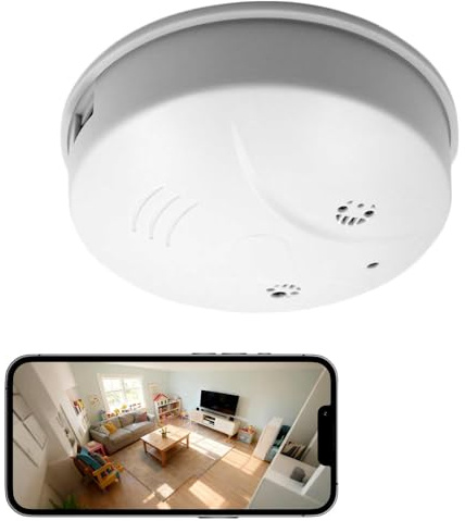 Tauboly Smoke Detector Camera 1080P HD, WiFi Hidden Camera with APP Control, Indoor Security Cam with Motion Detection & Night Vision, Surveillance Cam for Home