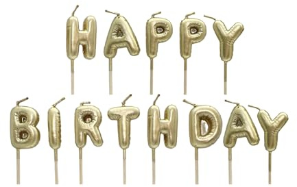 Kardasis Set di candele “Happy Birthday” - 13 candele a lettere in oro & argento | Candeline decorative per torta di compleanno | Decorazioni per bambini & adulti | Candele eleganti per festa