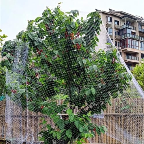 Robustes Vogelschutznetz for Obstbäume/Pflanzen/Erdbeeren, großer weißer Kunststoff-Gartenzaun, Tierzaun, temporärer Zaun, Hühnerstallzaun(7x7m/23x23ft)
