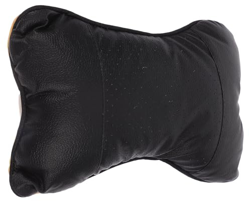 GARVALON Auto Nackenkissen Ergonomisch Pu leder Kopfstütze Nackenstütze für Autositz Jahreszeiten Nackenstützkissen Schwarz Komfortabel und Vielseitig für Lange Fahrten