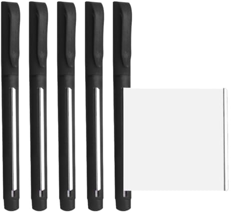 ROKZELT 5 Pezzi Penna per copiare, penne a sfera con foglietto, Penne per Notepad Nascosto, a Punta Fine da 0,5 mm, per studenti, laurea, ufficio, scuola (Nero)