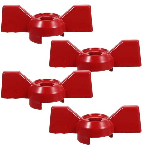 Manija de Válvula Tipo Ala para Válvula de Bola 6x10 MM Rojo | Aleación de Aluminio, 4 Piezas, Apto para Gas y Agua Exterior, Diseño Tipo Ala
