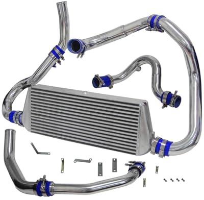 Échangeur air-air Kit de refroidisseur intermédiaire à barres et plaques, adapté pour Impreza WRX STI GDA GDB 2000 – 2005.05(Black)