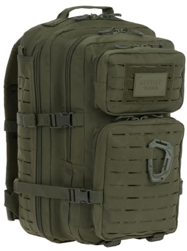 BRYTZKY Tactical Polygon Large Laser Cut Rucksack 36L Oliv | MOLLE Militär Taktischer Backpack für Wandern Damen Herren Camping Survival Bundeswehr