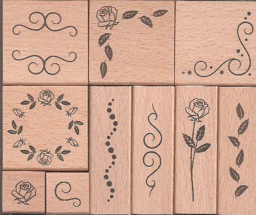10 Holzstempel für Verzierungen und Dekorationen