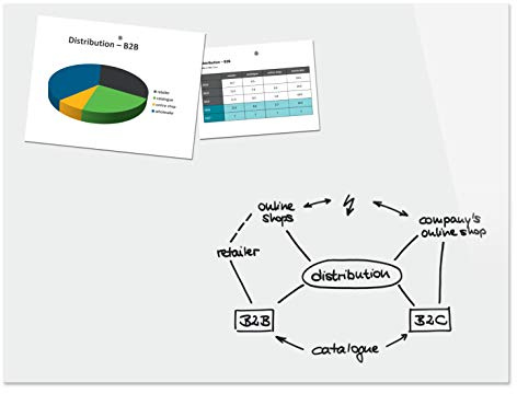 Be!Board B1400 Große Glas Magnettafel / Whiteboard rein-weiß, 120 x 90 cm