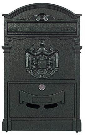 LB-001 – Cassetta portalettere pregiata-001 verde muro cassetta delle lettere, cassetta della posta cassetta delle lettere, stile inglese 41 cm di altezza