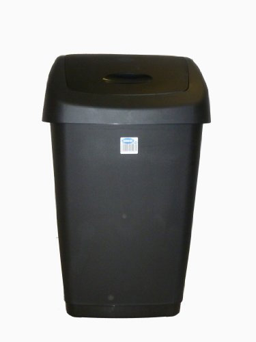 ITALIAN DESIGN 50 LITRE SWING TOP BIN /CREAM/BLACK/SILVER/ DUSTBIN / RUBBISH BIN / KITCHEN / HOME / BATHROOM (SILVER) by TONTERELLI