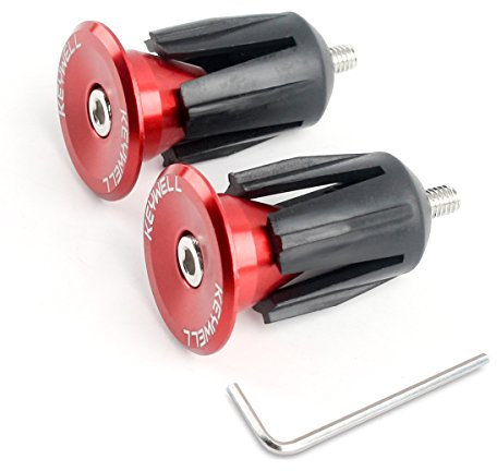 KEYWELL Lenker-Endkappen, perfekt für die meisten Fahrräder, Rennräder, Mountainbikes, BMX, MTB, Fixie (Aluminium, 2 Stück), rot