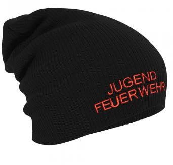 Fan-O-Menal Textilien Longbeanie Slouch-Beanie Mütze Jugend Feuerwehr 51130 Farbe schwarz