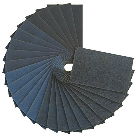 Dura-Gold Premium 5-1/2 x 9 Wet or Dry Sandpaper Sheets - 150, 220, 320, 400, 600 Grit Variety (5 Each, 25 Total) - Sanding Automotive, Woodworking Furniture, Metal Finishing, Hand Sand Block Sander
