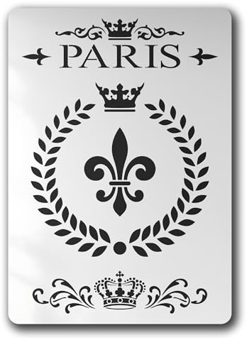 Schablone Paris Schriftzug Krone Fleur de Lis - BO29