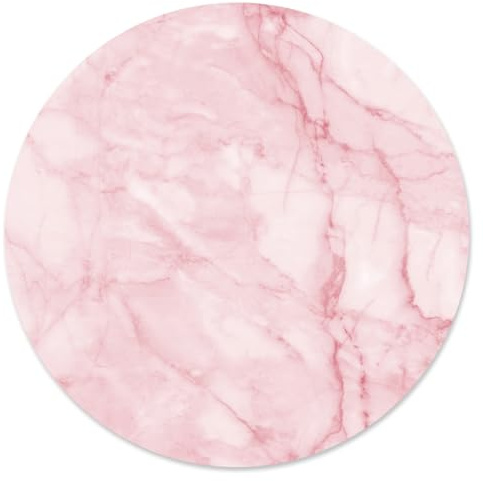 younikat Mauspad Marmor-Look I Ø 22 cm I Mousepad in Standard-Größe, rutschfest I schlicht modern I Stein-Optik Granit rosa weiß I dv671