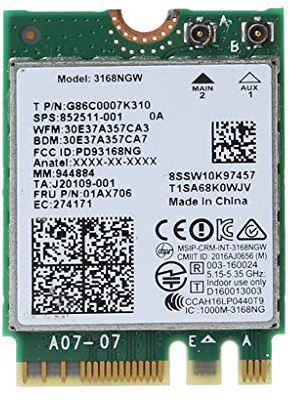 huiingwen Trådlöst WLAN-kort för in-TEL 3168 AC 3168NGW NGFF M.2 802.11ac WiFi Bluetooth 4.2 Mini Dual Band 2,4G 5 Ghz Wi-Fi-adapter