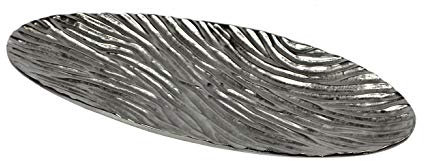 DARO DEKO Metall Schale Silber glänzend 28 x 75cm