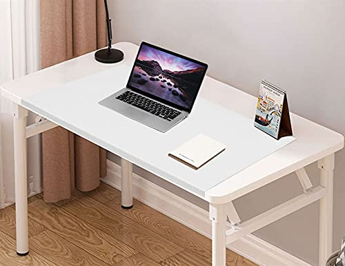 Heavyoff Schreibtischunterlage,Tischunterlage,PU-Leder wasserdichte Laptop Schreibtischmatte mit Kantenschutz für Büro und Zuhause Weiß, 80x40cm