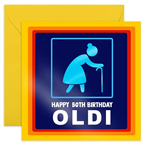 Central 23 - Lustige Geburtstagskarte zum 50. Geburtstag für Frauen – Happy 50th Birthday Oldi – lustiges Geschenk für sie fünfzigste – Ehefrau, Mutter, Tante zum 50. Geburtstag