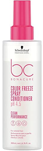 Schwarzkopf Professional Bonacure Color Freeze Spray Conditioner For Porous Color Treated Hair Vegan Care Complex pH 4.5 Improved Elasticity Zero Fade Long Lasting Color Vibrancy Detangling 200 ml