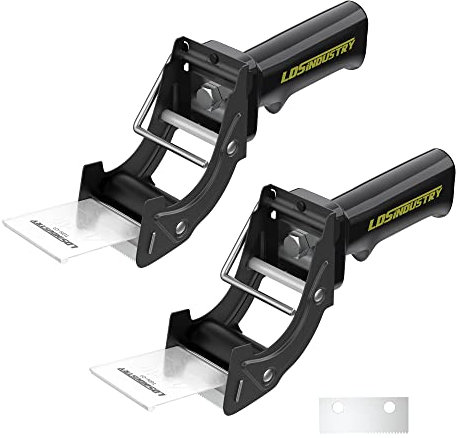 Klebebandabroller mit extra Klinge, leicht, ergonomisch, industriell, robust, für Kartons, Verpackungen und Kartonversiegelung, LDS-Industrie, Schwarz, 2 Stück