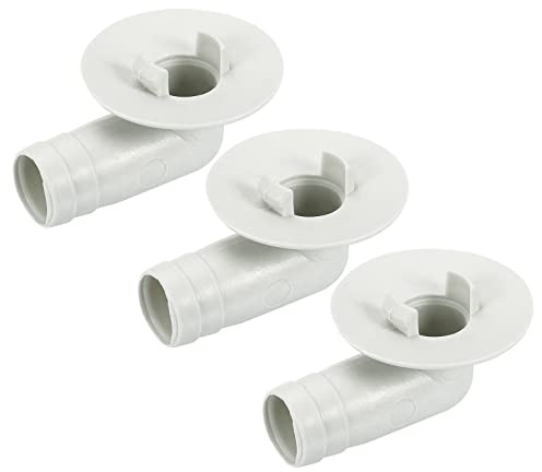 sourcing map Air Conditioner Drain Hose Connector 17mm Tube Elbow Fitting Replacement Part Accessories for Mini-Split Window AC, Beige Pack of 3