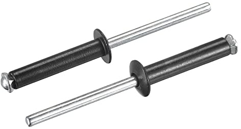 sourcing map 25Stk Blindnieten 5mmx25mm Flach Rundkopf Niete für Metallplatten Fügen Schwarz