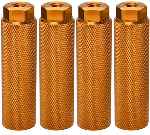 Mdnncdje 4 StüCke Fahrrad Rasten, Legierung Anti-Rutsch Bleifuß Fahrrad Pedale Pegs für 3/8 Achsen Fahrrad ZubehöR,Gelb