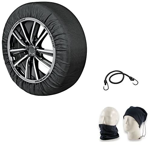 Calcetines DE Nieve para NEUMÁTICOS 255/50R18 Rueda DE LLANTA 18 (17144) Taglia XL Calcetines DE Nieve para Coches, SUVS,HOMOLOGADOS para Todos LOS VEHÍCULOS Lonas DE Nieve para Ruedas sobre Hielo