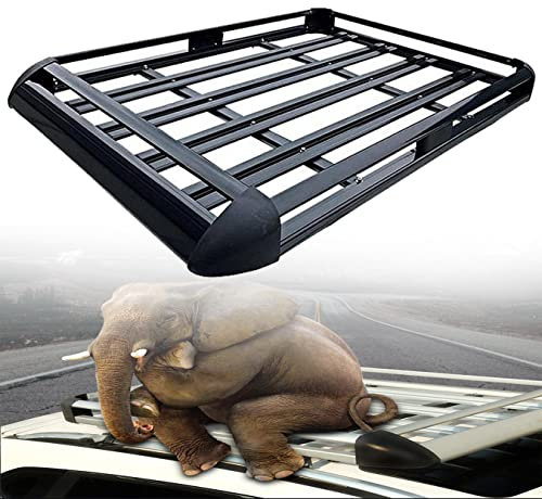 XDLYWUZIQ Dachkorb dachträger dachgepäckträger Dach Gepäckträger, Gepäckträger Gepäckkorb,127/140/160cm Gepäckträger aus Eisen für PKW, Transporter, SUV,Black-140X100cm
