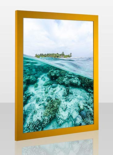 Montana Deluxe Bilderrahmen Posterrahmen 48x68 cm Puzzlerahmen Gelb Farbgruppe C Klares Kunstglas