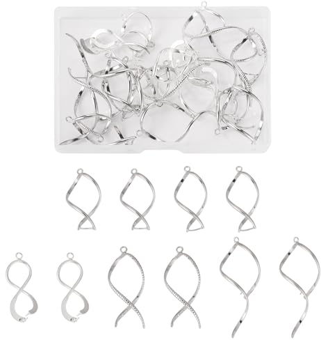 PandaHall 24 Stück Messing Twist Eispickel Pinch Bails Spirale Anhänger Bügel Pinch Clip Verschluss Perlen Verbinder für Ohrringe Halskette Schmuckherstellung