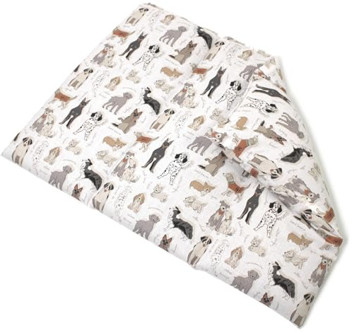 Saco térmico para la espalda o el vientre 40x30 cm (algodón orgánico Perros) - Almohadas térmicas de calor con semillas - Semillas de colza (Calor/Frio)