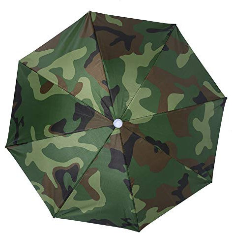 NDNCZDHC Chapeau Parapluie, Parapluie De Protection UV Pliable Mains Libres Réglable pour la Pêche, Le Golf, Le Camping, la Plage, Le Jardinage Et Le Parasol Extérieur(Camouflage)