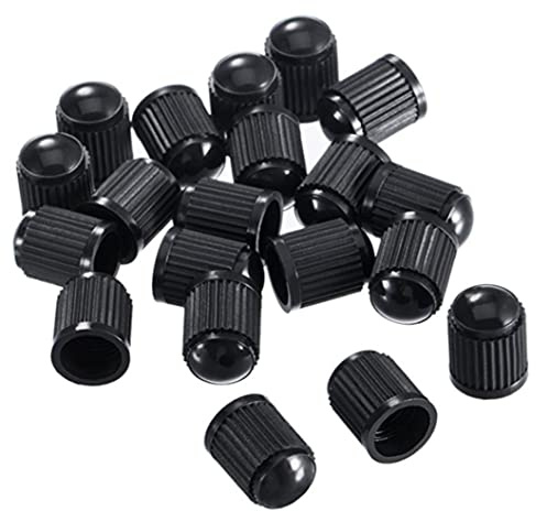 Lot de 50 bouchons de valve de pneu en plastique pour vélo, voiture, camion, moto et vélo - Noir