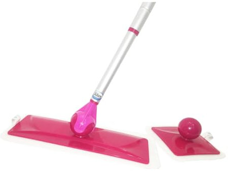 Aqua Laser Wischmopp - Bodenwischer mit flexiblem rotierendem Wischkopf - rosa
