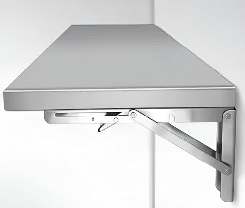 GZGLZDQ Klapptisch Wand Platzsparender, Klappbarer Wandklapptisch Edelstahl, für Esszimmer Wohnzimmer Schlafzimmer Balkon Küchentisch, Gewichtskapazität 40KG (Size : 100x40cm)