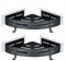 GERUIKE Estanteria Ducha Estante Baño sin Taladro Adhesivo Estantería Esquina Pared Organizador Baño Rinconera Ducha de Aluminio Negro Mate 2 Piezas Cesta Ducha Soporte para Champú y Gel Ducha